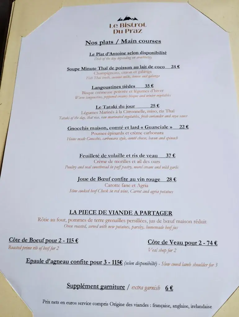 Menu_Restaurant Le Bistrot du Praz_Courchevel_image_2