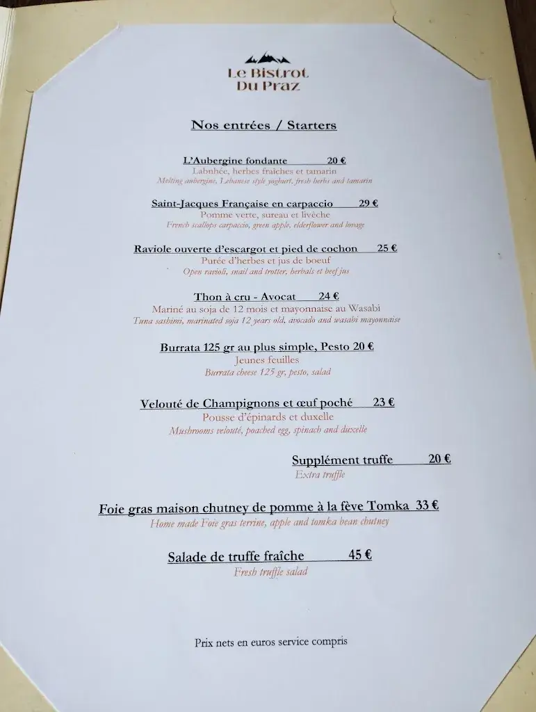 Menu_Restaurant Le Bistrot du Praz_Courchevel_image_3