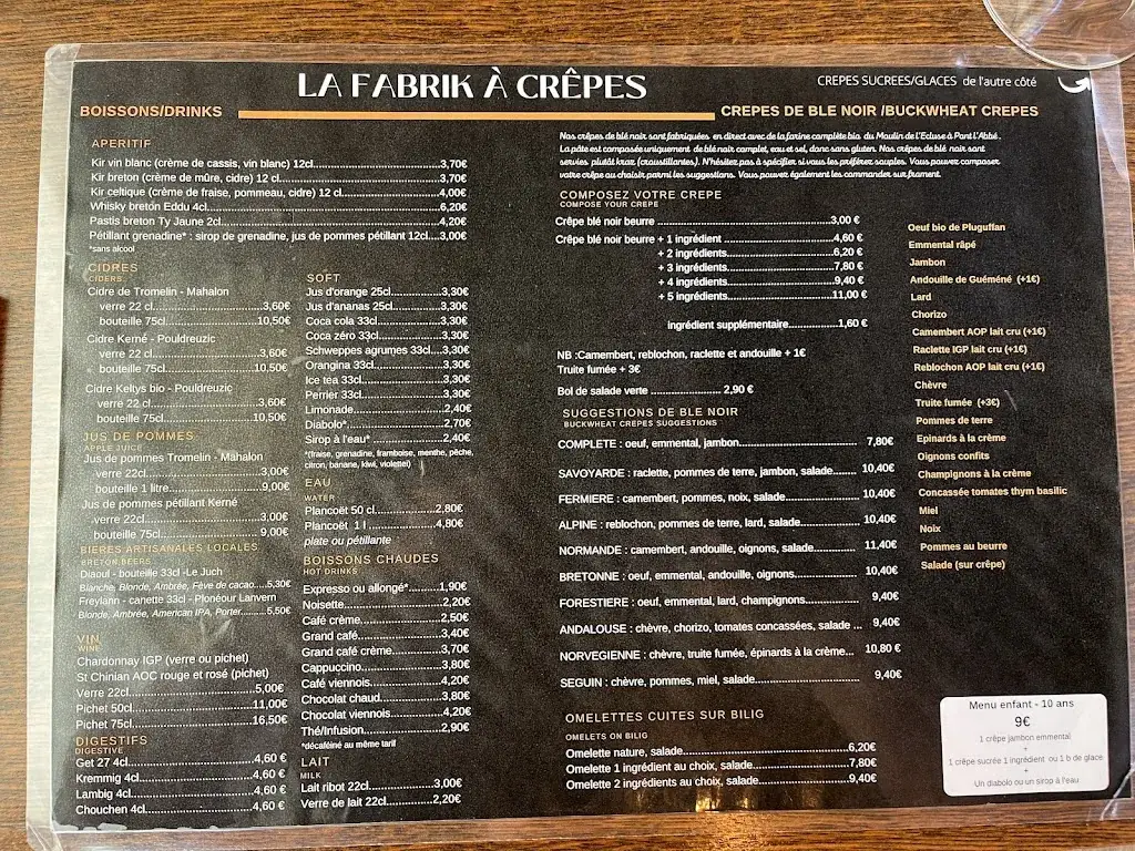 Menü_La Fabrik à Crêpes - Crêperie Douarnenez_Douarnenez_Bild_1