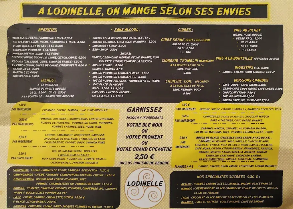 Menü_Lodinelle Crêperie Douarnenez_Douarnenez_Bild_1
