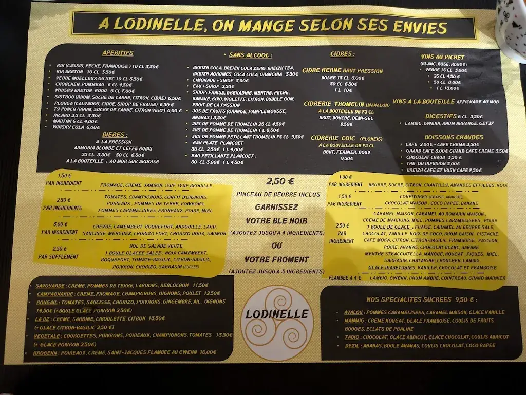 Menü_Lodinelle Crêperie Douarnenez_Douarnenez_Bild_2