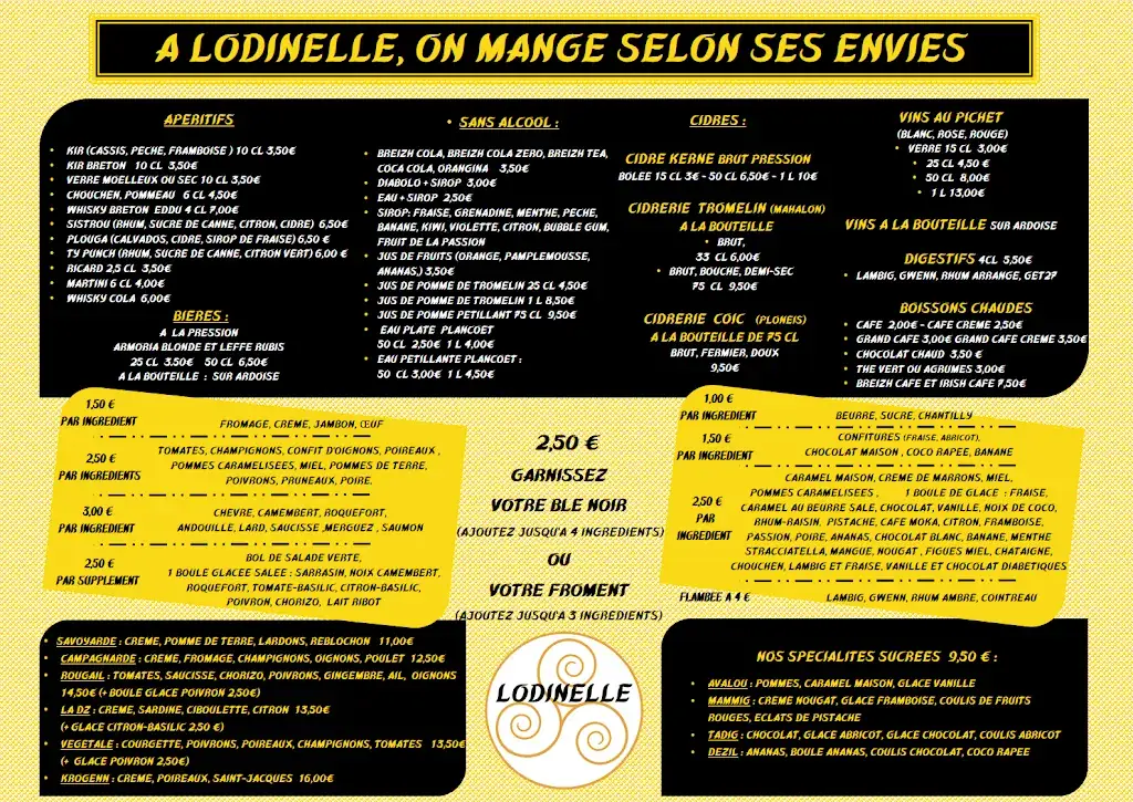 Menü_Lodinelle Crêperie Douarnenez_Douarnenez_Bild_4