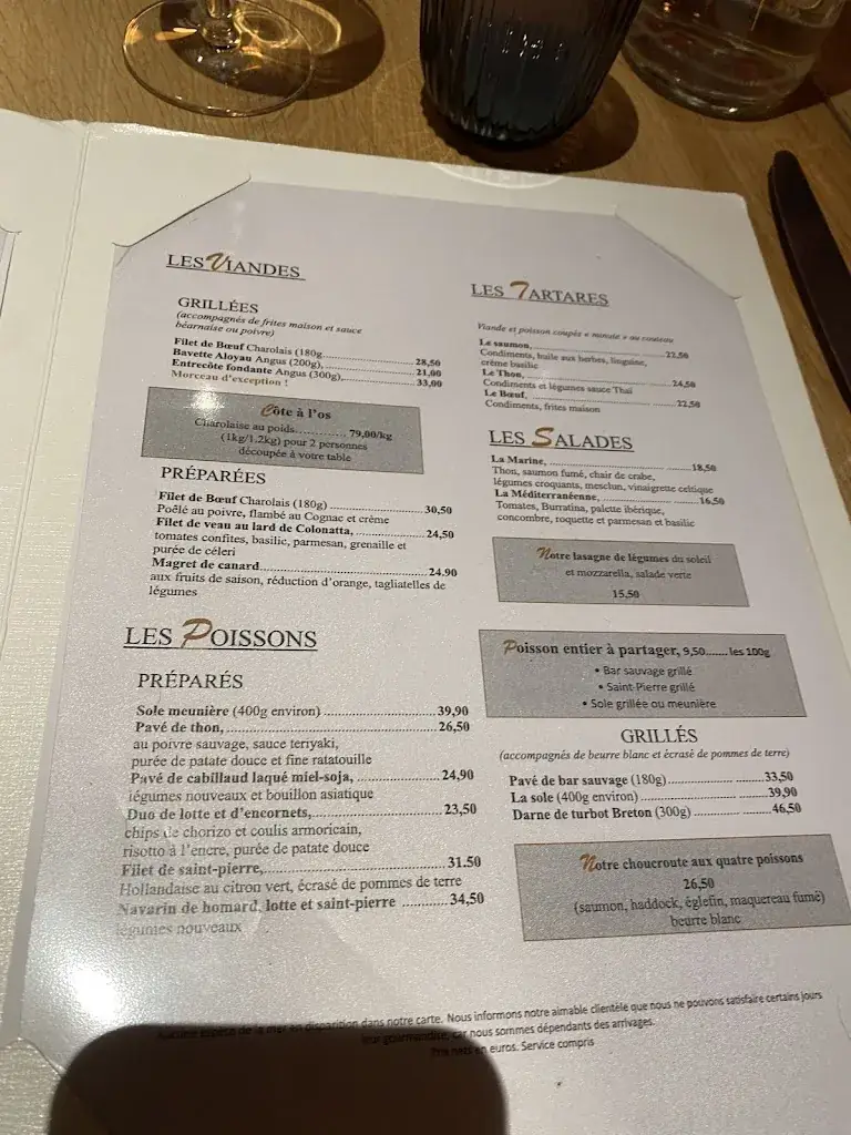 Menü_La Taverne de la Marine_Rennes_Bild_1