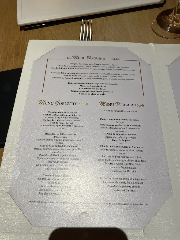 Menü_La Taverne de la Marine_Rennes_Bild_3
