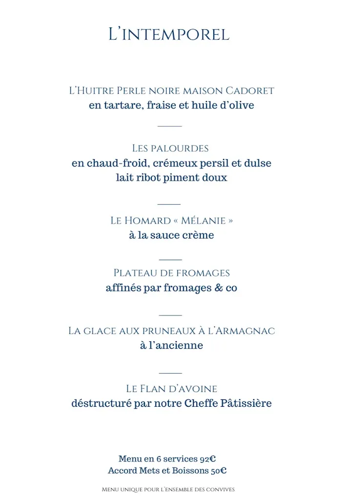 Menu_L'atelier Mélanie_Riec-sur-Bélon_image_1