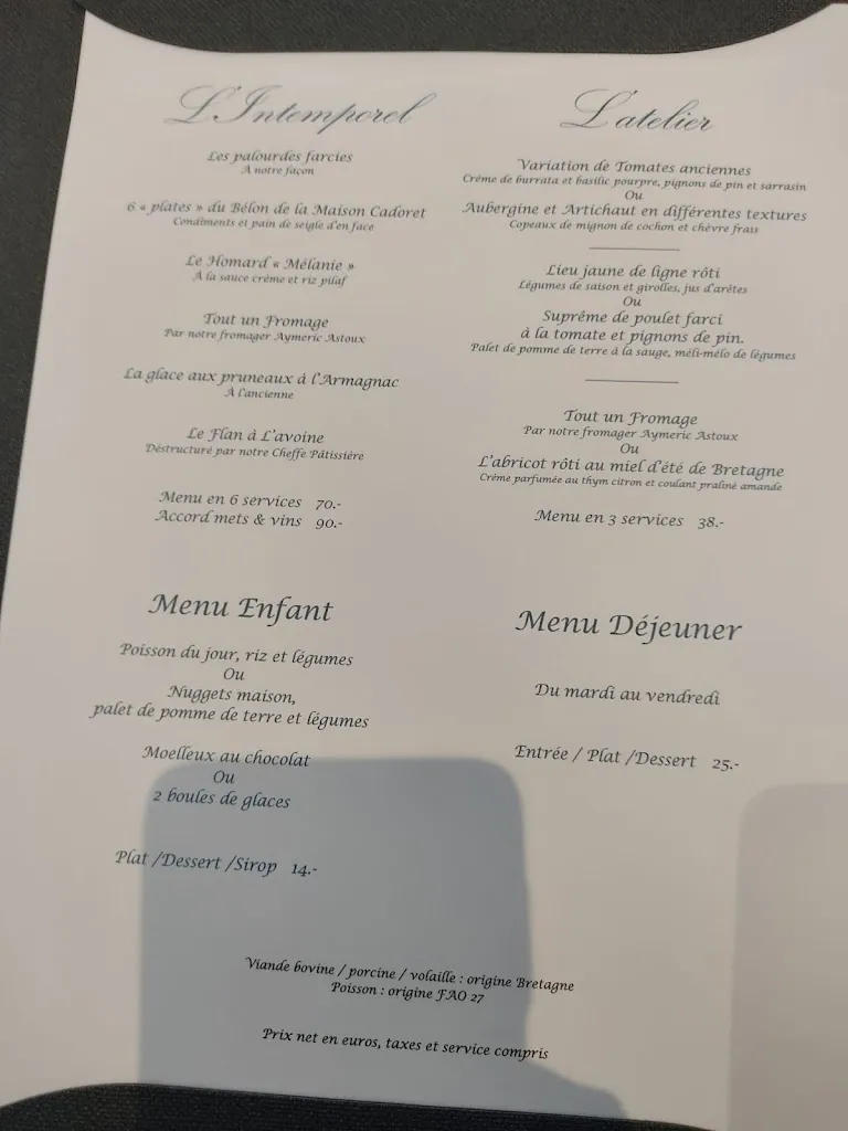 Menu_L'atelier Mélanie_Riec-sur-Bélon_image_2