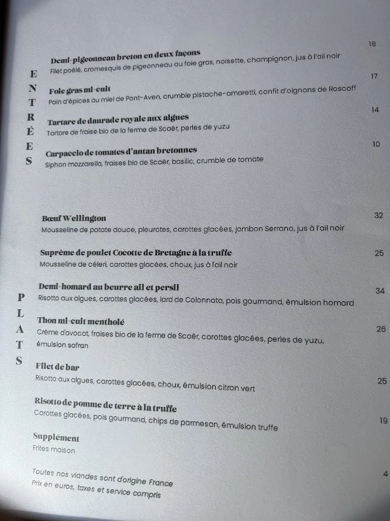 Menü_LA PROMENADE - RESTAURANT_Pont-Aven_Bild_1