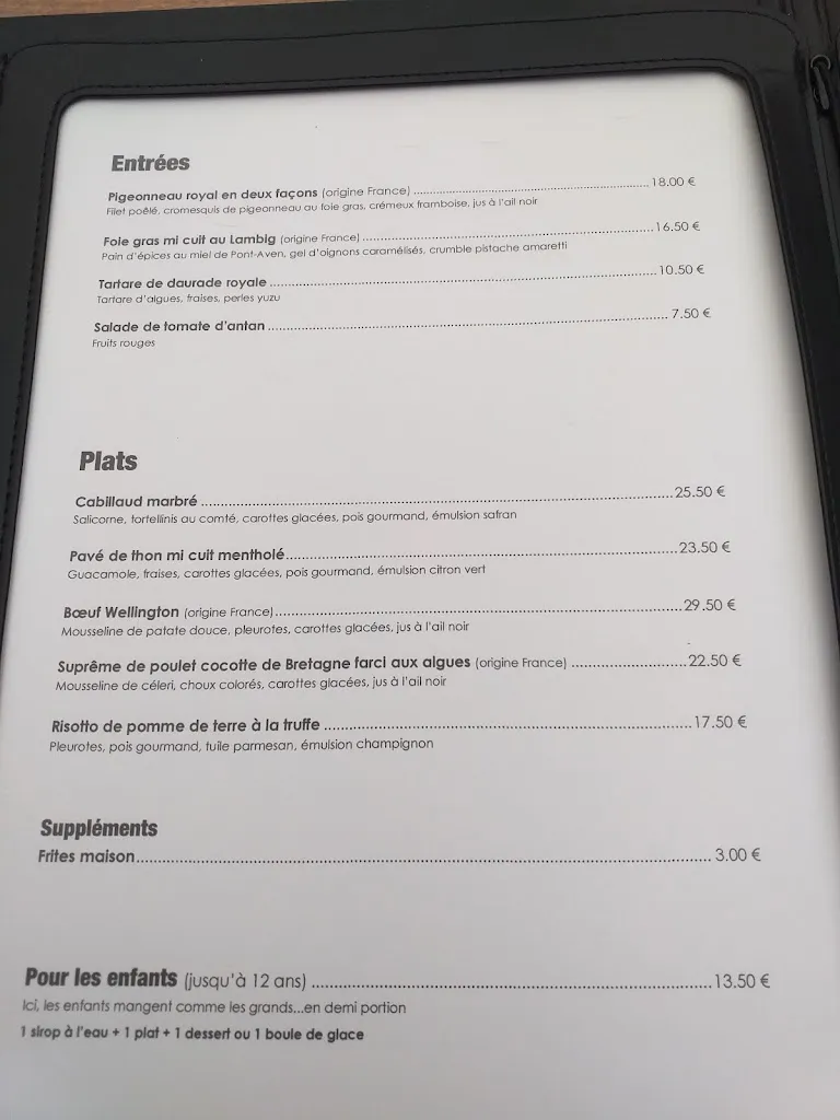 Menü_LA PROMENADE - RESTAURANT_Pont-Aven_Bild_3