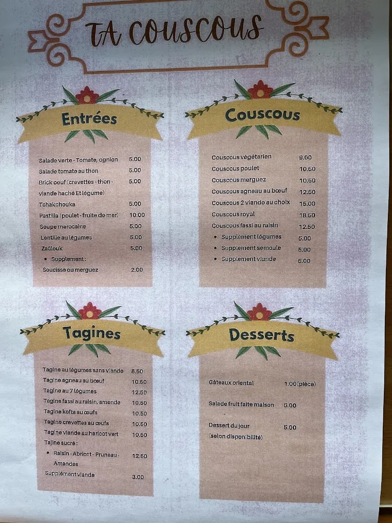Menu_TA COUSCOUS ORIENTAL_Romillé_image_2
