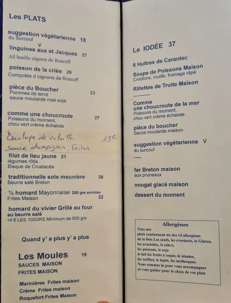 Menu_Le Surcouf Brewery_Roscoff_image_1