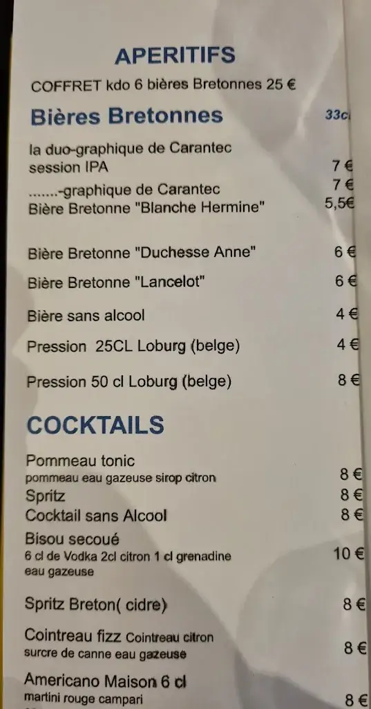 Menu_Le Surcouf Brewery_Roscoff_image_2