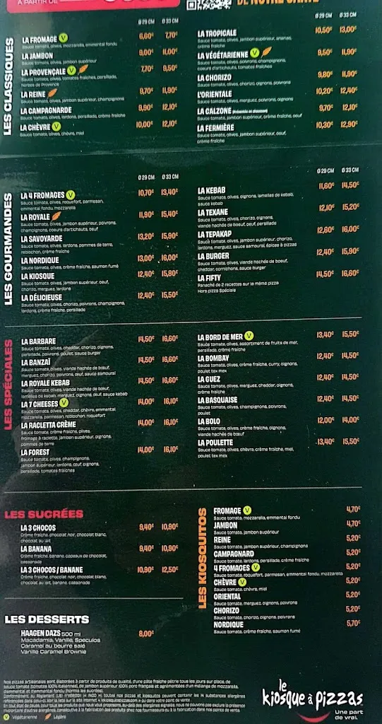 Menu_Le kiosque à pizzas de Rosporden_Rosporden_image_1