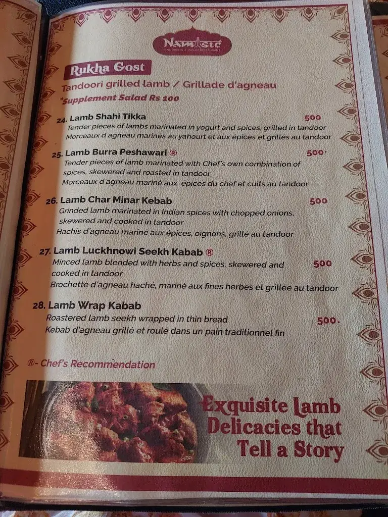 Menu_Namaste Restaurant_Mauritius_image_1