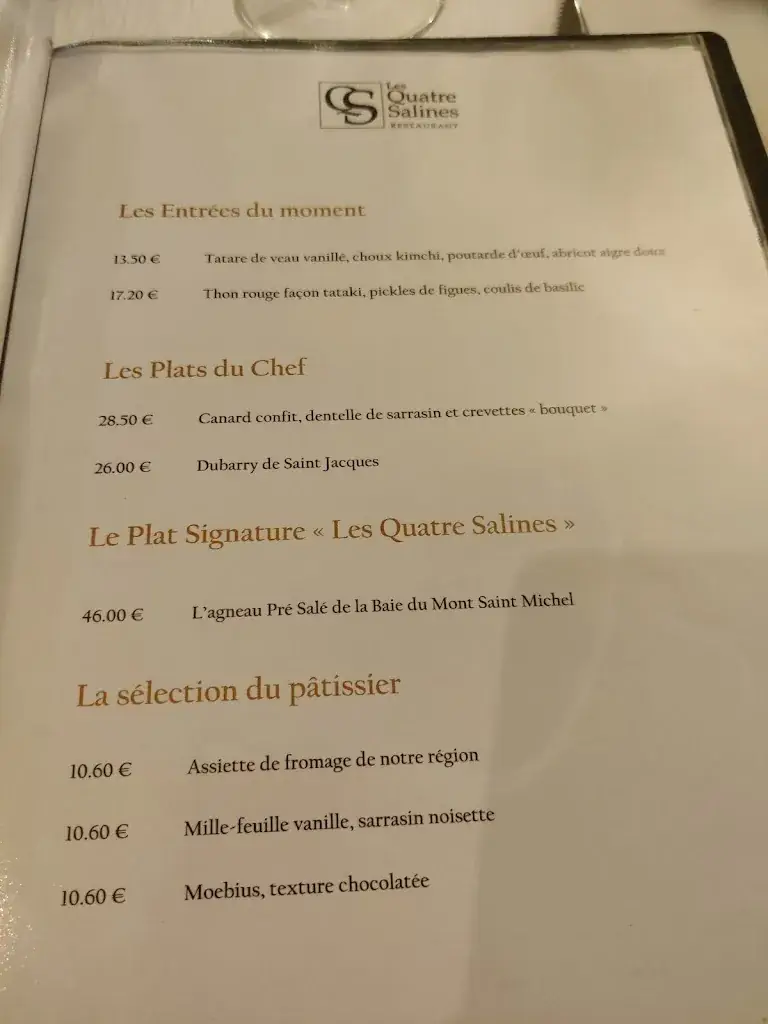 Menu_Restaurant Les Quatre Salines_Roz-sur-Couesnon_image_2