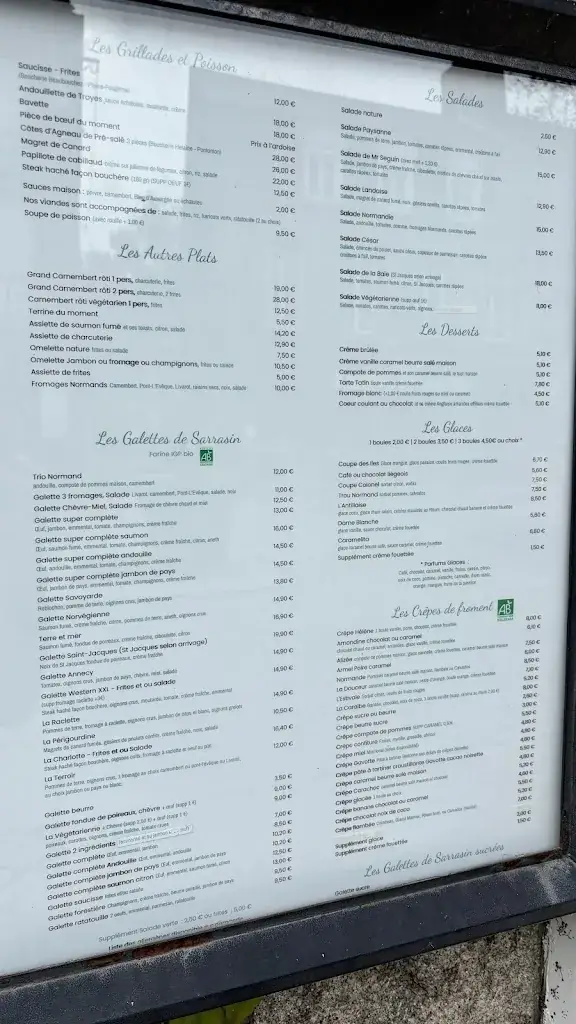Menu_Le Grillon, Restaurant, Crêperie, Grill avec Agneau de Pré-salé, produits locaux, Hôtel_Pontorson_image_2