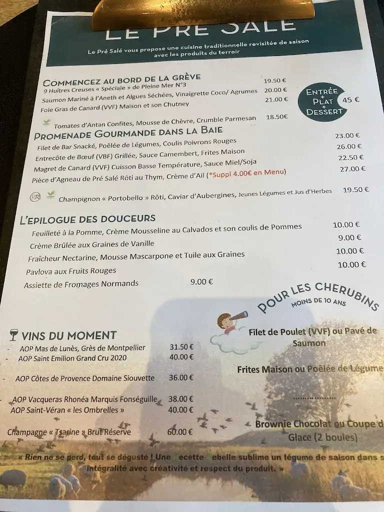 Menu_Restaurant Le Pré Salé_Mont-Saint-Michel_image_2