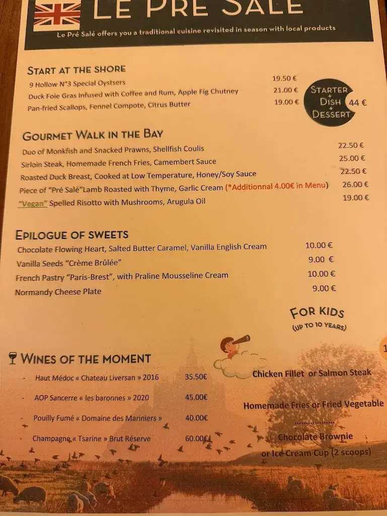 Menu_Restaurant Le Pré Salé_Mont-Saint-Michel_image_4