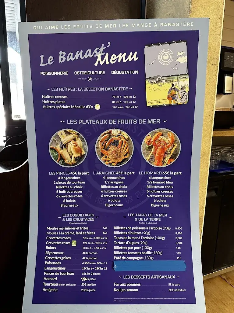 Menu_Les Viviers de Banastère - Vente & dégustation fruits de mer_Tour-du-Parc_image_3