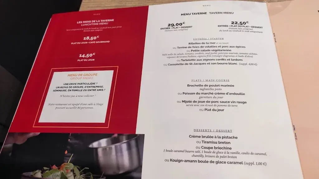 Menu_La Taverne - Table de caractère - Saint-Brieuc_Saint-Brieuc_image_1