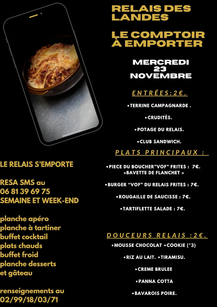 Menu_Le Relais Des Landes_Saint-Sauveur-des-Landes_immagine_2