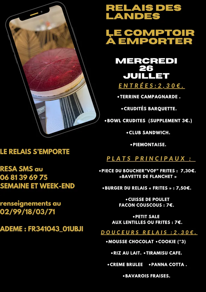 Menu_Le Relais Des Landes_Saint-Sauveur-des-Landes_immagine_3