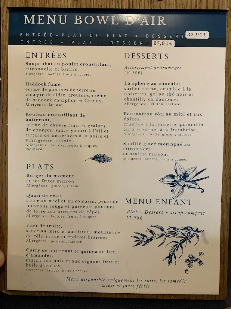 Menu_Restaurant Le Grand Bowl d'air | Le Puy-en-Velay_Puy-en-Velay_image_1