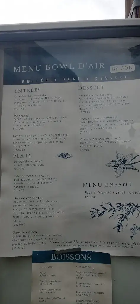 Menu_Restaurant Le Grand Bowl d'air | Le Puy-en-Velay_Puy-en-Velay_image_3