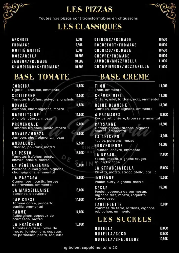 Menu_La Pizzeria de St Bar_Marseille_imagen_1