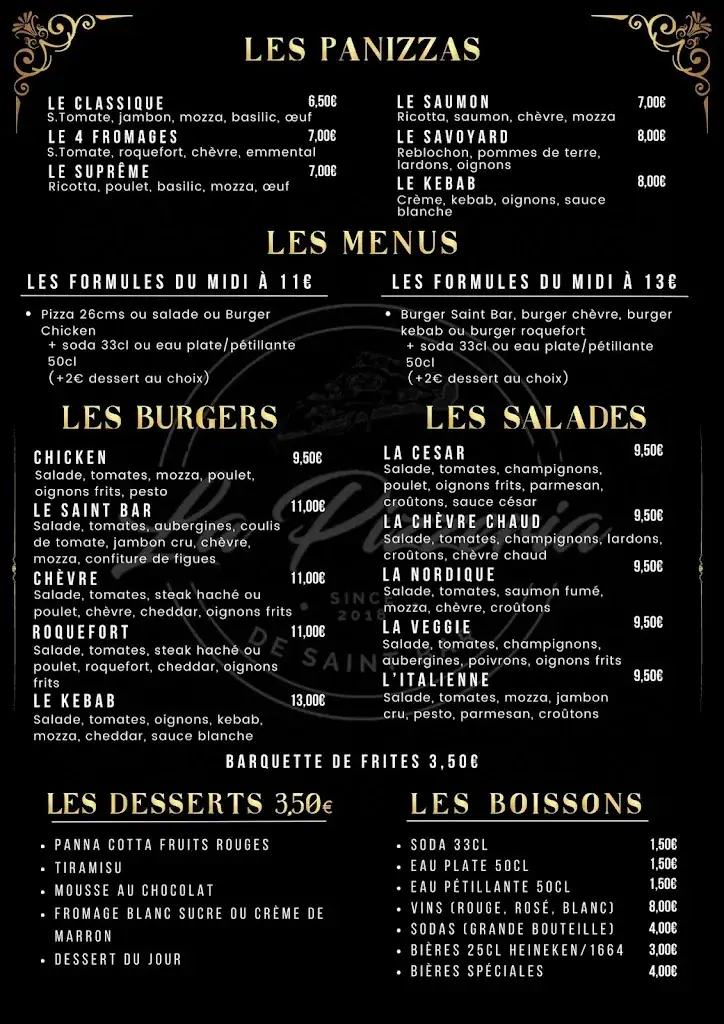 Menu_La Pizzeria de St Bar_Marseille_imagen_2