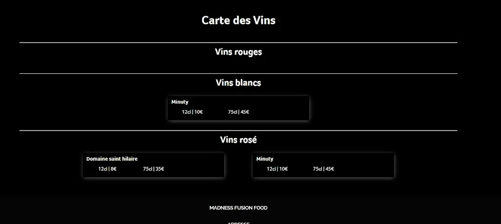 Menu_Madness fusion food_Marseille_image_3