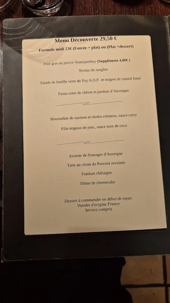 Menu_Restaurant Le Poivrier_Puy-en-Velay_image_2