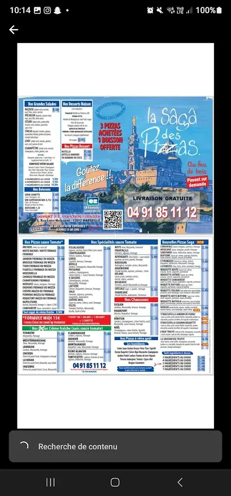 Menu_La Saga des Pizzas_Marseille_image_4