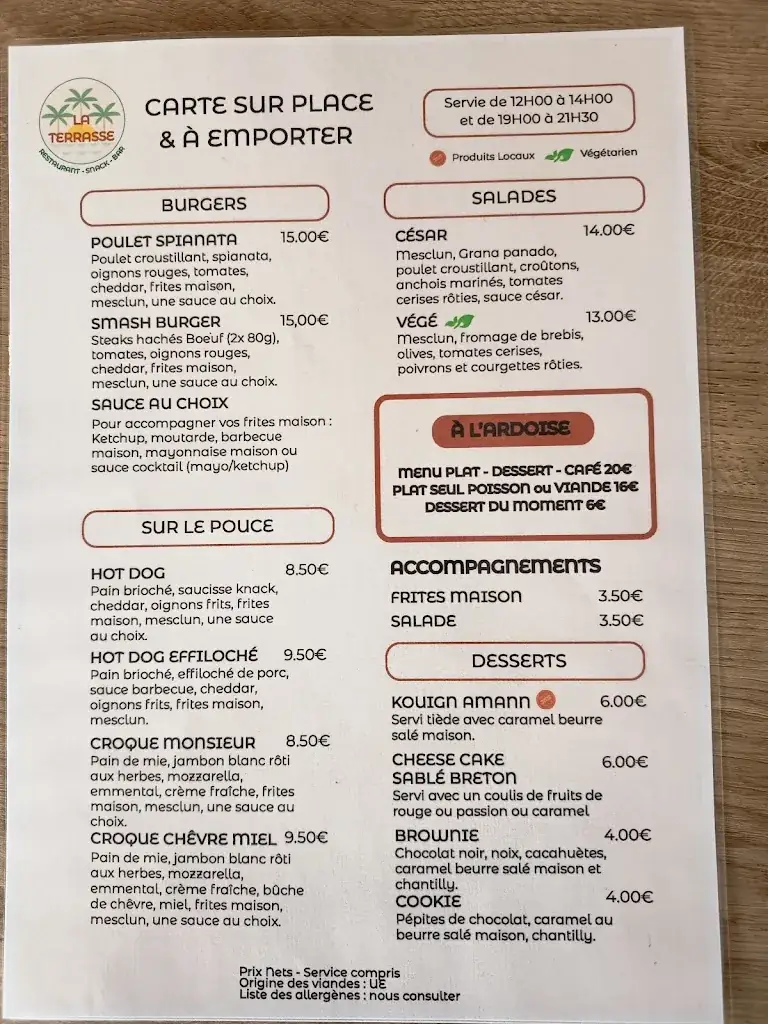 Menu_La Terrasse - Restaurant/Snack/Bar - Camping Émeraude_Saint-Briac-sur-Mer_image_1