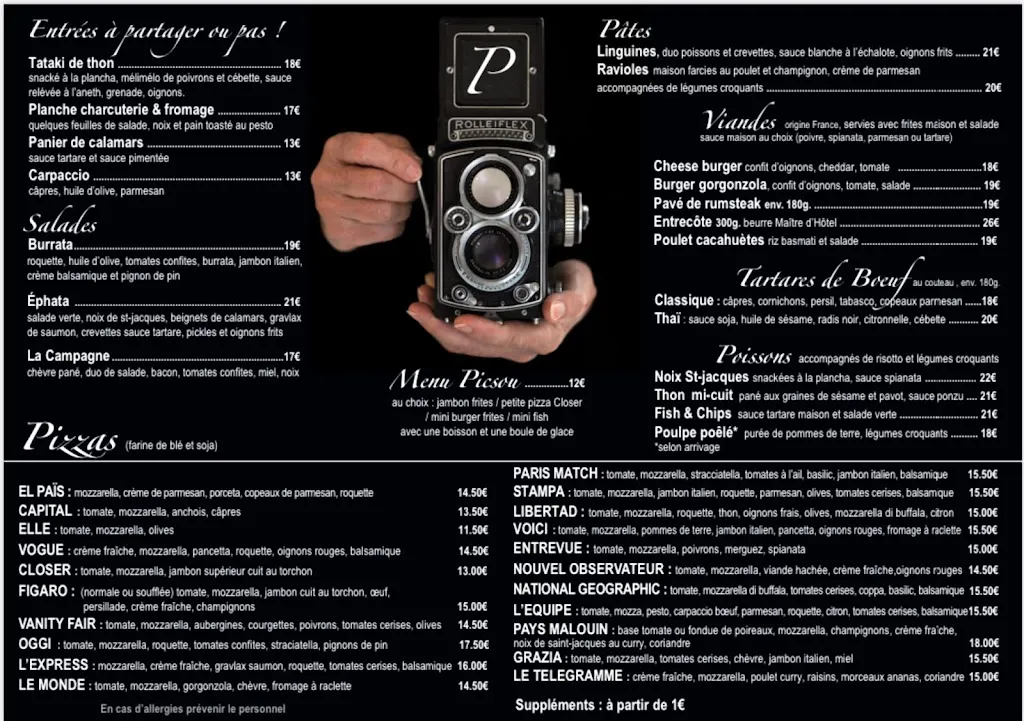 Menu_Le Paparazzi Sarl_Saint-Lunaire_image_1
