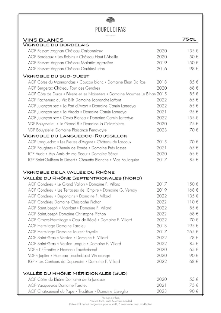 Menu_Restaurant Pourquoi Pas Dinard_Dinard_image_1