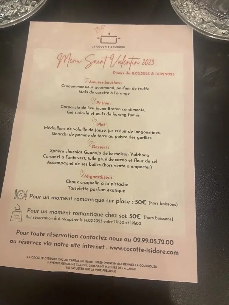 Menu_La Cocotte D'isidore Rennes_Saint-Jacques-de-la-Lande_image_2