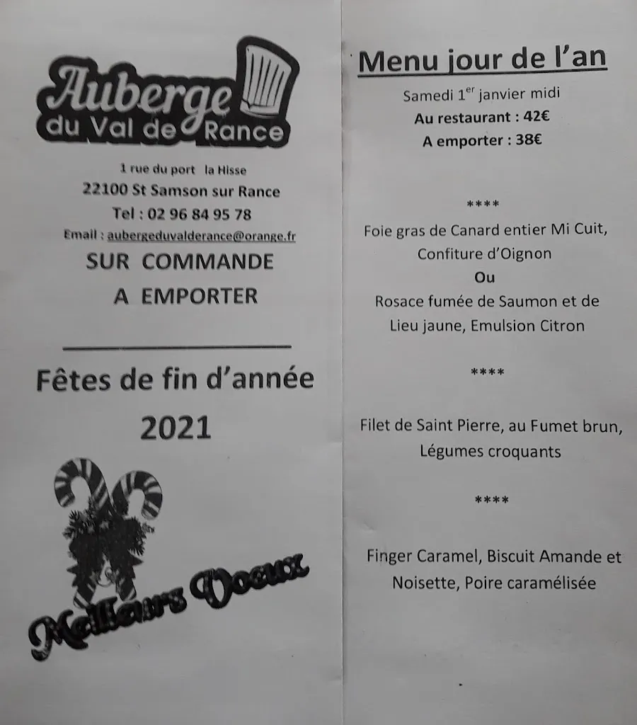 Menu_AUBERGE DU VAL DE RANCE _Saint-Samson-sur-Rance_image_2