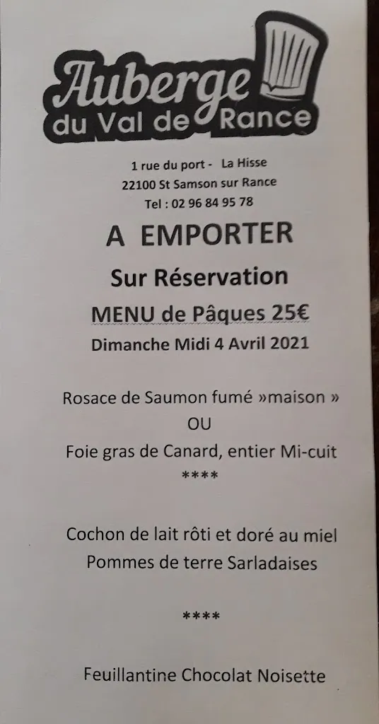 Menu_AUBERGE DU VAL DE RANCE _Saint-Samson-sur-Rance_image_3