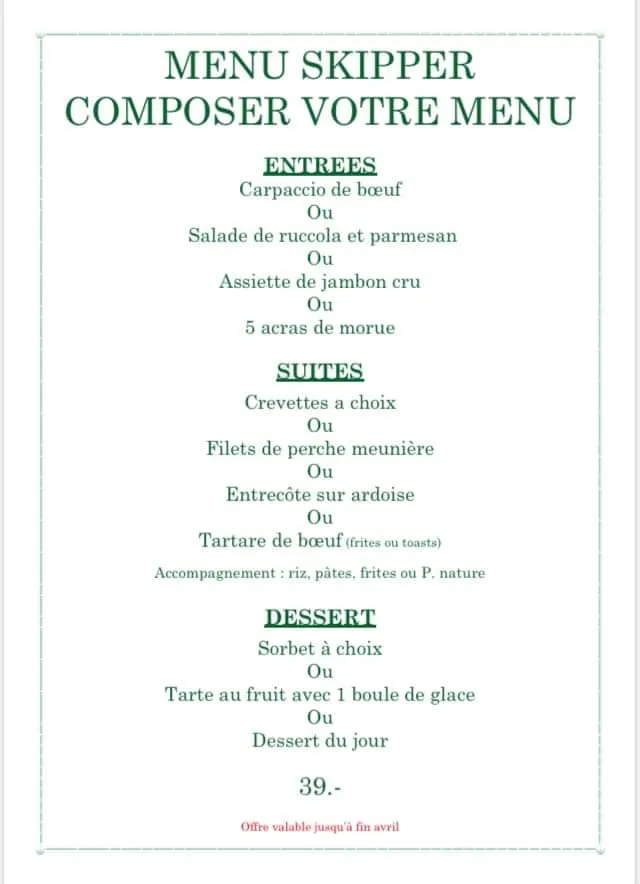 Menu_Restaurant Le Skipper_Saint-Sulpice_imagen_3