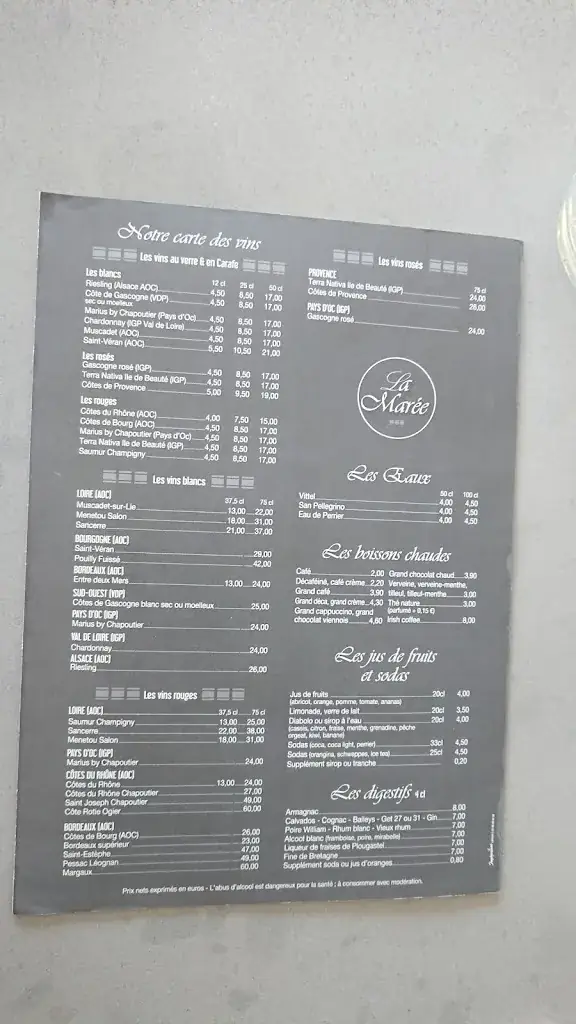 Menu_La Marée_Perros-Guirec_image_1