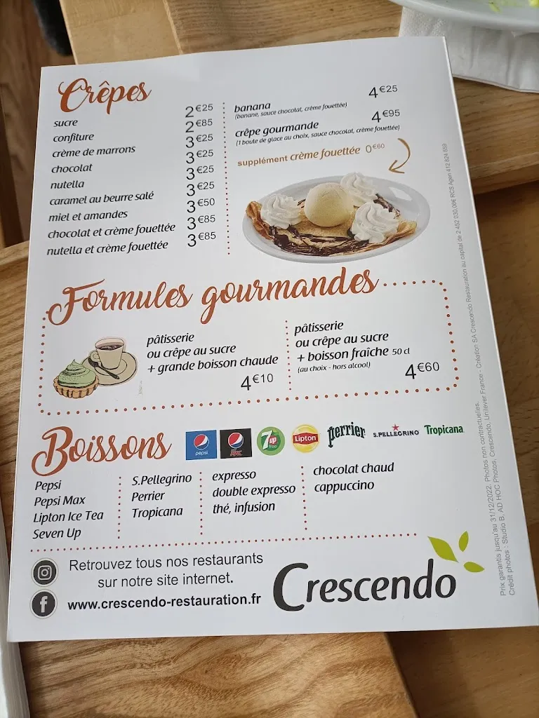 Menu_Crescendo Restaurant_Saint-Grégoire_image_1