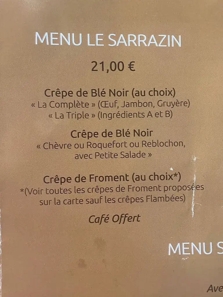 Menu_Crêperie Le Sarrazin_Saint-Thuriau_image_1