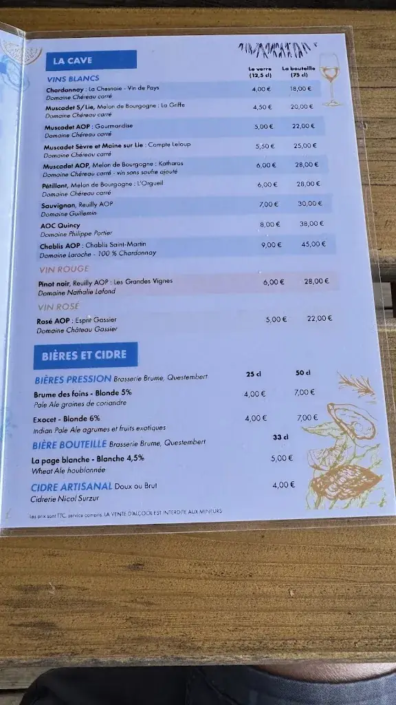 Menu_La Cabane à Milo Dégustation_Sarzeau_image_1