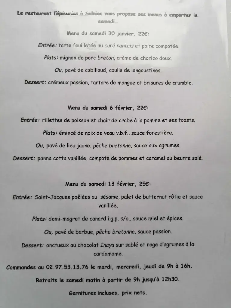 Menu_L' Épicurien_Sulniac_image_1