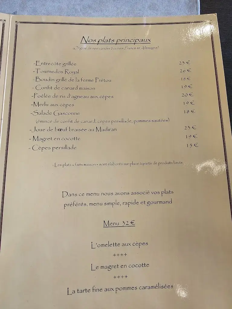 Menu_Restaurant Bar Chez Courbet_Sévignacq_image_1