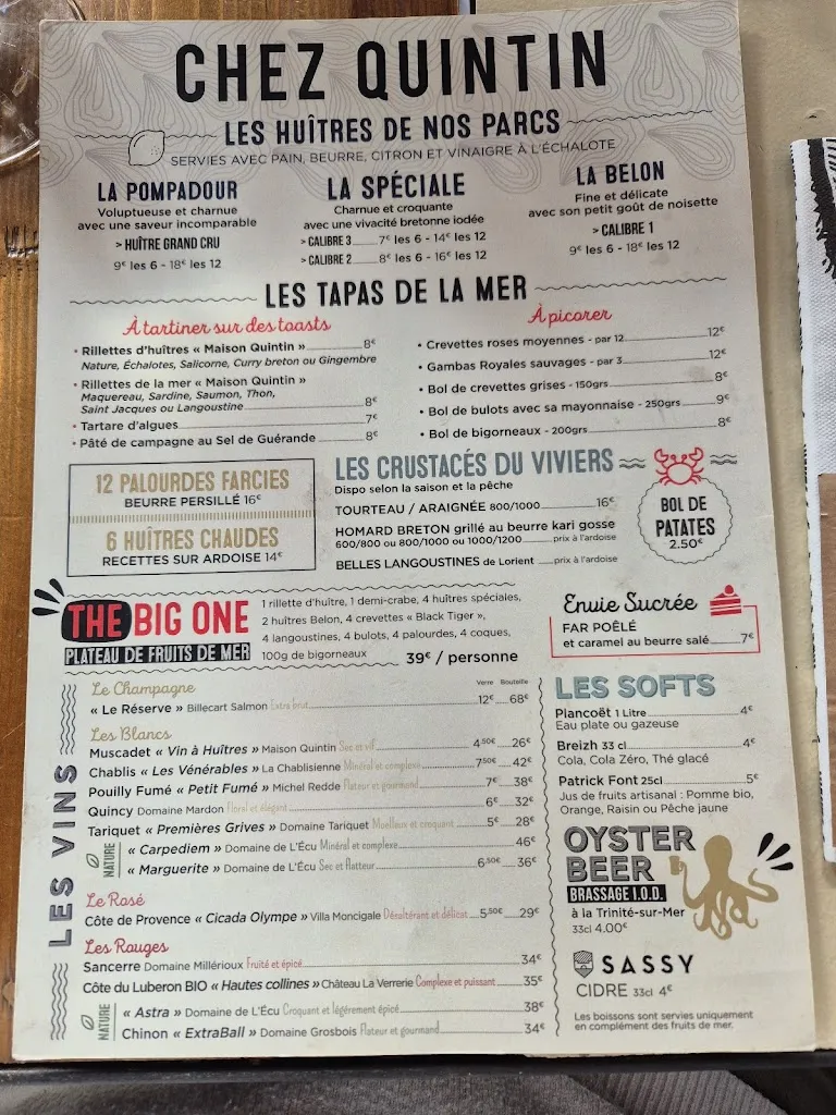 Menu_MAISON QUINTIN - La Dégustation_Saint-Philibert_image_1