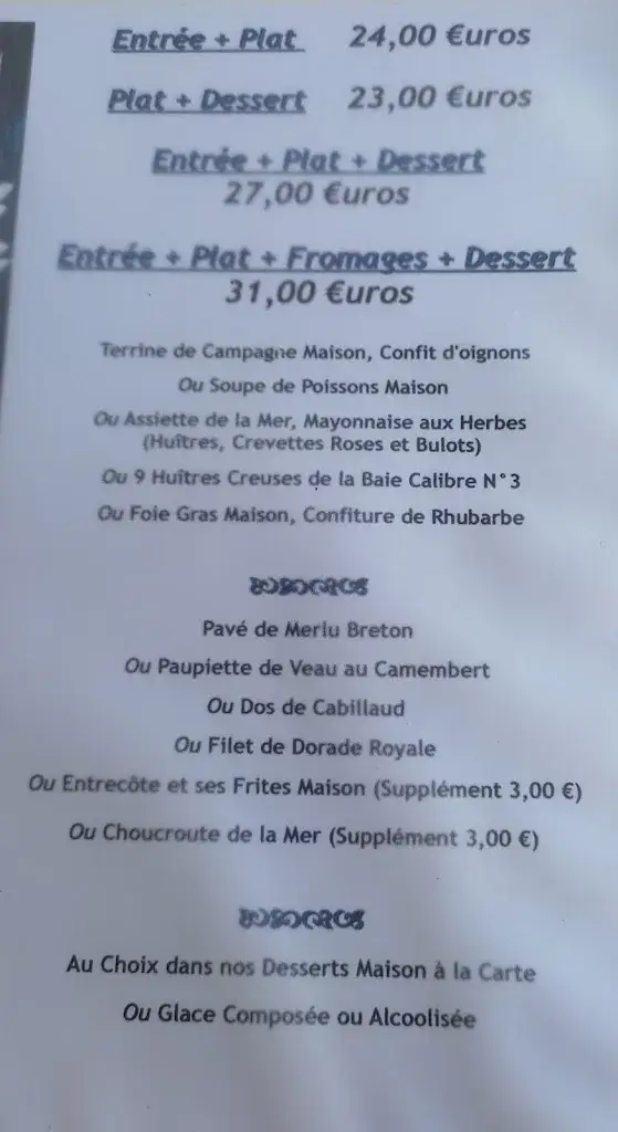Menu_Restaurant de la Baie_Saint-Benoît-des-Ondes_immagine_1