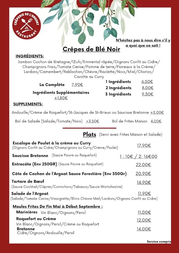 Menu_Creperie - Restaurant De L'argoat_Sizun_image_3