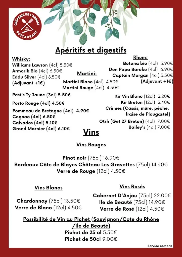 Menu_Creperie - Restaurant De L'argoat_Sizun_image_4