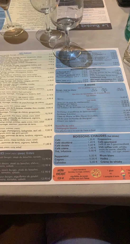 Menu_restaurant pizzeria le baobab menu du jour et pizzas à emporter_Scaër_image_2
